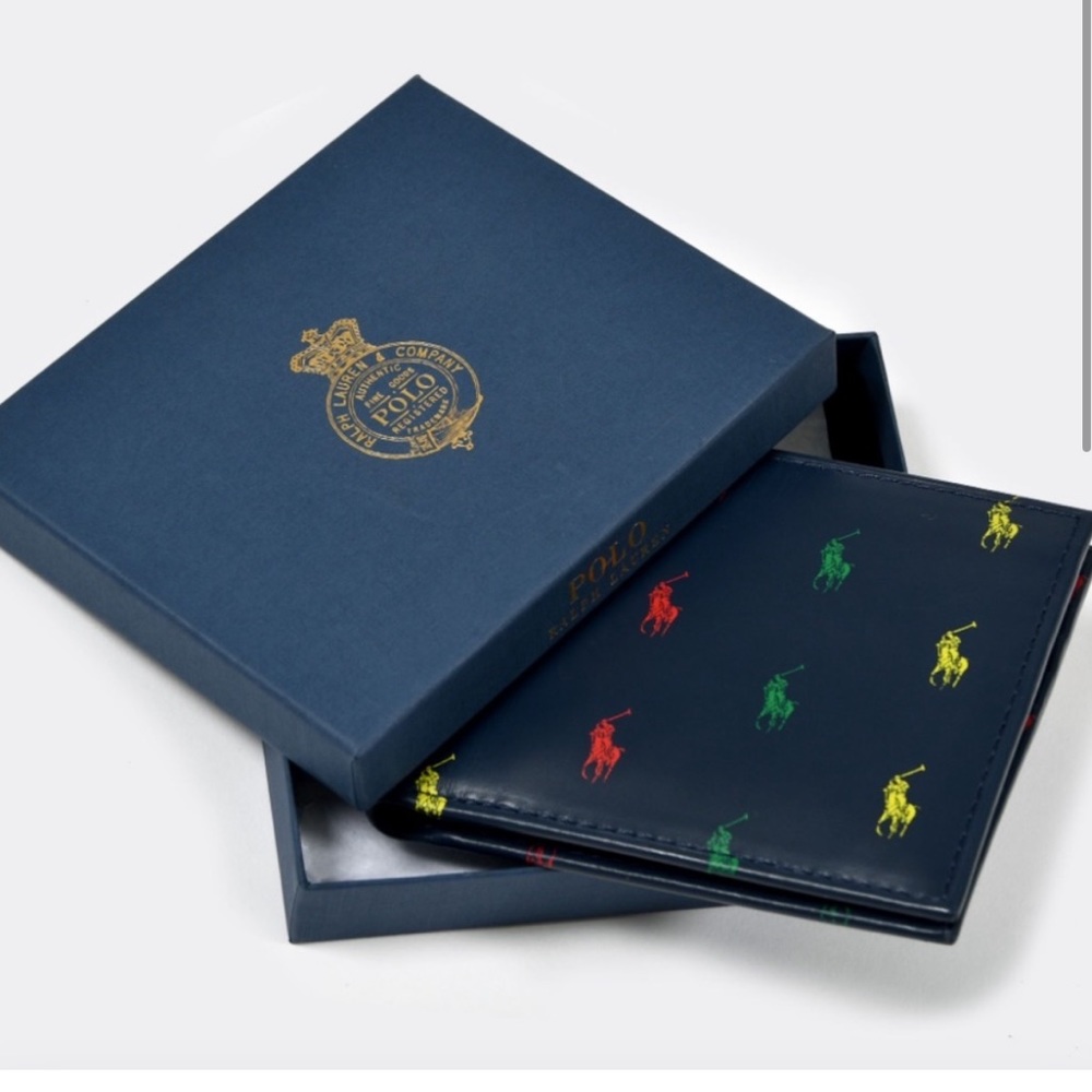 NWT 🐎 Polo Ralph Lauren Navy Multi Pony
Player Cardholder - Picture 2 of 5